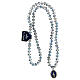 Elastic necklace with 6 mm blue crystal beads and Miraculous Medal s3