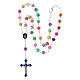 Collier grains multicolores avec Vierge Miraculeuse s3