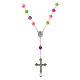 Collana grani multicolor con Madonna miracolosa s2