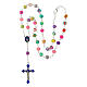 Collana grani multicolor con Madonna miracolosa s3