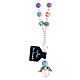 Crystal pendant necklace with multicolored grains 7 mm s2