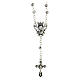 Rosary necklace with 4 mm grey crystal beads and Virgin with Child s1