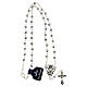 Rosary necklace with 4 mm grey crystal beads and Virgin with Child s3