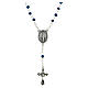 Rosary necklace with 4 mm bleu crystal beads and Miraculous Medal s1