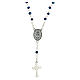 Rosary necklace with 4 mm bleu crystal beads and Miraculous Medal s2