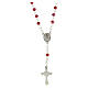 Rosary necklace with 3 mm red crystal beads and Miraculous Medal s2