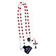 Rosary necklace with 3 mm red crystal beads and Miraculous Medal s3