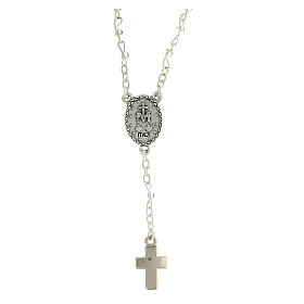Rosenkranz mit Glasperlen von 4 mm, wundertätiger Medaille und kleinem Kreuz