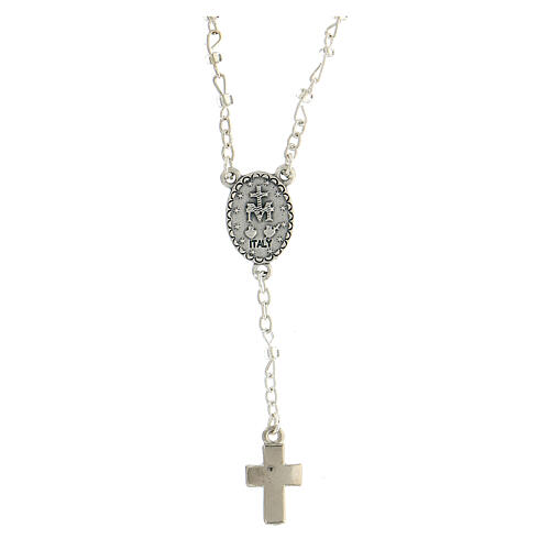 Rosenkranz mit Glasperlen von 4 mm, wundertätiger Medaille und kleinem Kreuz 2