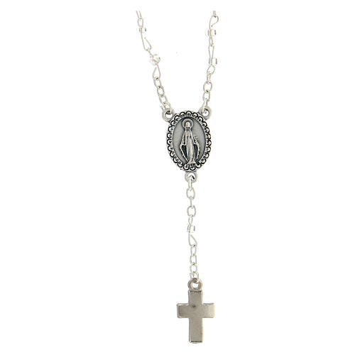 Rosary with 4 mm glass beads, Miraculous Medal and cross 1