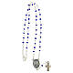 Halskette mit Kreuz, wundertätiger Madonna und blauen Perlen von 4 mm s3