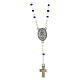 Collier croix et Vierge Miraculeuse grains bleus 4 mm s2