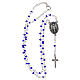 Collier croix et Vierge Miraculeuse grains bleus 4 mm s3