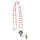 Rosary necklace with 4 mm red glass beads, Miraculous Medal and cross s3
