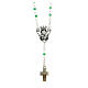 Rosary necklace with 4 mm green glass beads, Miraculous Medal and cross s1
