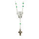 Rosary necklace with 4 mm green glass beads, Miraculous Medal and cross s2