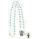 Rosary necklace with 4 mm green glass beads, Miraculous Medal and cross s3