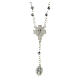 Halskette mit Perlen von 4 mm aus echtem metallisiertem Kristall mit wundertätiger Madonna s2