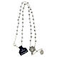 Halskette mit Perlen von 4 mm aus echtem metallisiertem Kristall mit wundertätiger Madonna s3