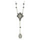 Rosary necklace with 4 mm metallic real crystal beads and Miraculous Medal s1