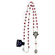 Rosenkranz-Halskette mit 4 Zehnern von 4 mm großen Perlen aus rotem Kristall und wundertätiger Madonna s3