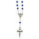 Halskette, 4 mm blaue Perlen, Jakobsmuschel, 2,5 cm Santiago Kreuz s1