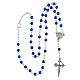 Halskette, 4 mm blaue Perlen, Jakobsmuschel, 2,5 cm Santiago Kreuz s4