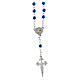 Necklace with 4 mm blue beads, shell-shaped medal and Santiago cross of 2.5 cm s2