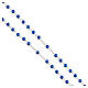 Collana grani blu 4 mm conchiglia croce Santiago 2,5 cm s3