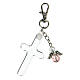 Keyring with pink angel pendant and opening cross s2