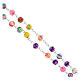 Rosary necklace with 7 mm multicolour beads and crystal angel s3