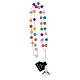Rosary necklace with 7 mm multicolour beads and crystal angel s4