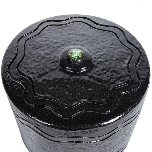 Cremation urn in marble with black decoration 2
