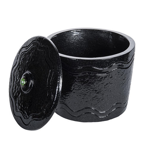 Cremation urn in marble with black decoration 4