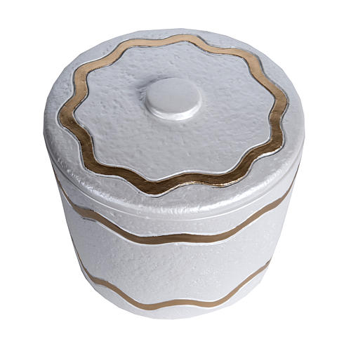Cremation urn, synthetic marble with golden iridescent finish 2