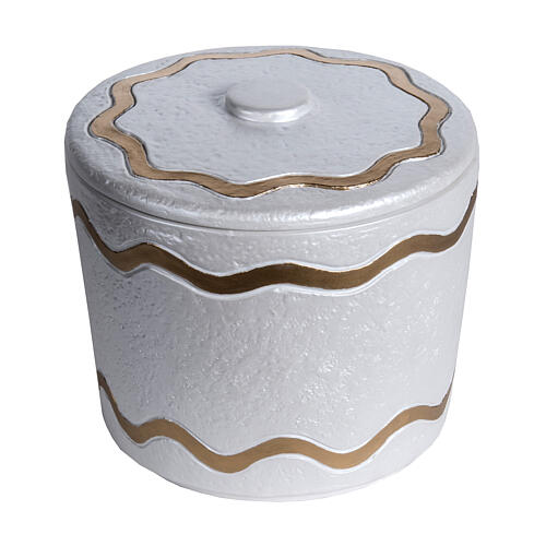 Urna funerária mármore sintético acabamento madrepérola dourada 1