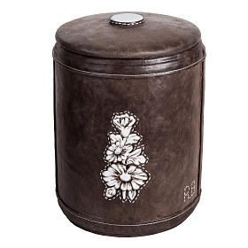 Articoli funerari: Urna cineraria marmo sintetico rivestita in nappa