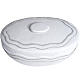Cremation urn, round, in marble, white with strass s4