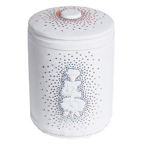Cremation urn in synthetic marble with crystals