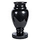 Vase for flowers with light in shiny black marble s2