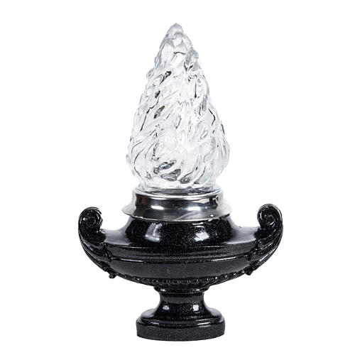 Vaso portafiori con lampada marmo lucido nero 4