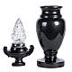 Vase for flowers with light in shiny black marble s1