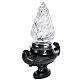 Vase for flowers with light in shiny black marble s5