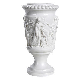 Vase porte fleurs marbre reconstitué perlé