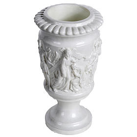 Vase porte fleurs marbre reconstitué perlé