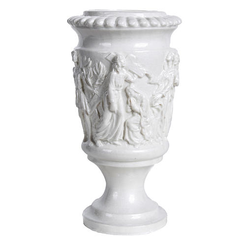 Vase porte fleurs marbre reconstitué perlé 1