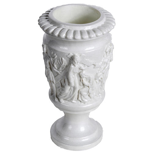 Vase porte fleurs marbre reconstitué perlé 2