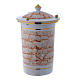 Cinerary urn in ceramic with pommels, white and gold s1