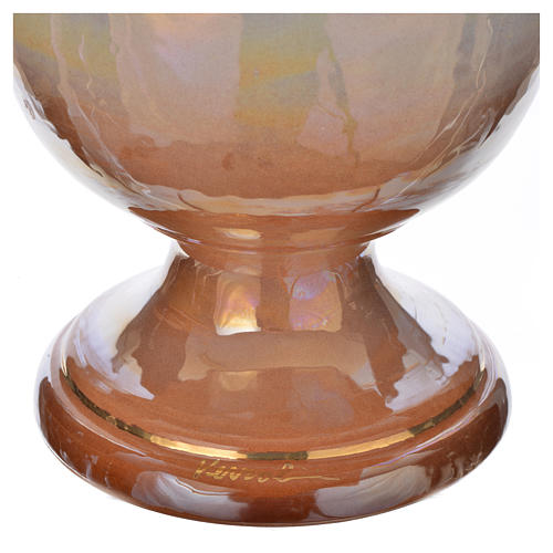 Cinerary urn in ceramic, iris colour with cross 4