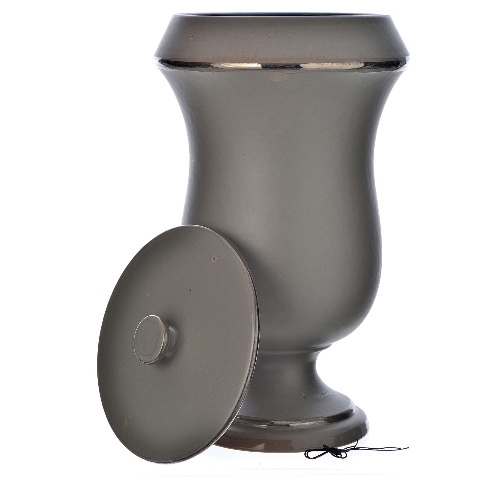 Cinerary urn in ceramic, light grey online sales on HOLYART.co.uk